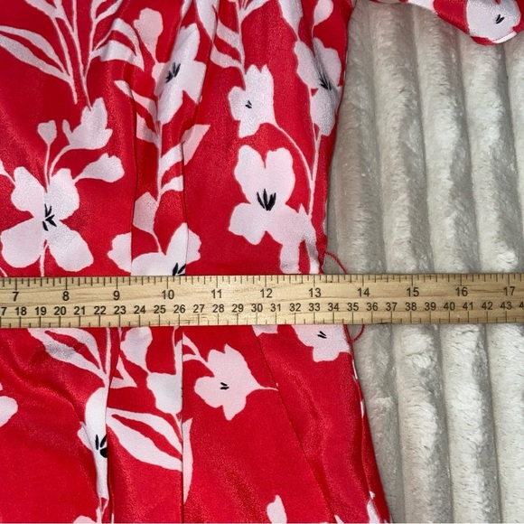 Eliza J Off The Shoulder Shift Dress In Coral White Floral Women's Size 2 - Picture 6 of 11